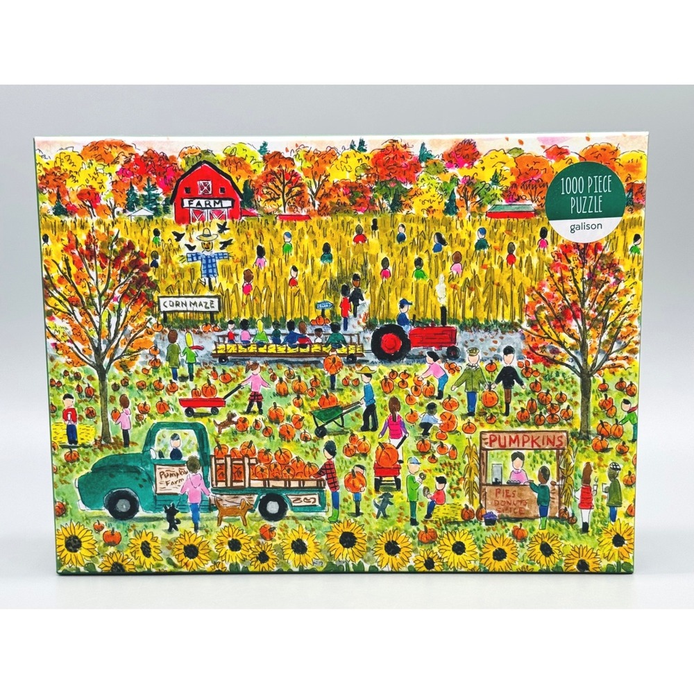 Galison Pumpkin Patch 1000 Piece Jigsaw Puzzle Michael Storrings Fall Art